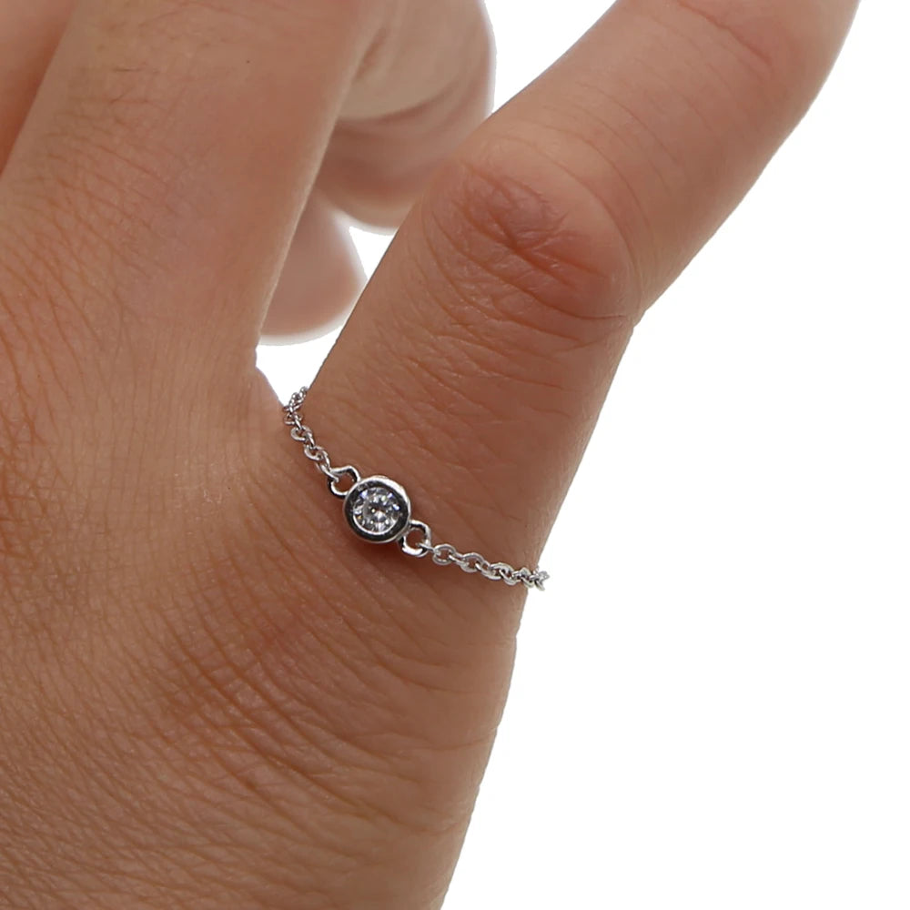 DAINTY SPARKLE CHAIN RING