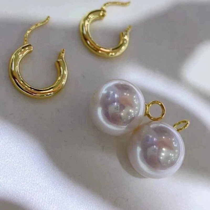 TIMELESS ELEGANCE PEARL HOOP EARRINGS