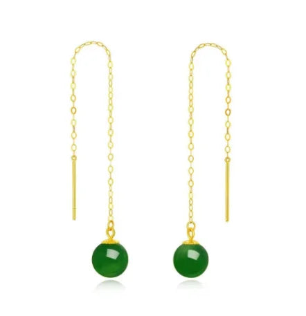 LUSTRE JADE DROP EARRINGS