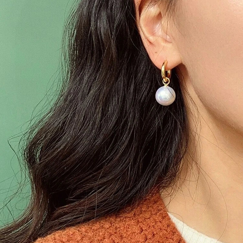 TIMELESS ELEGANCE PEARL HOOP EARRINGS