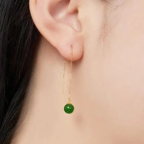 LUSTRE JADE DROP EARRINGS