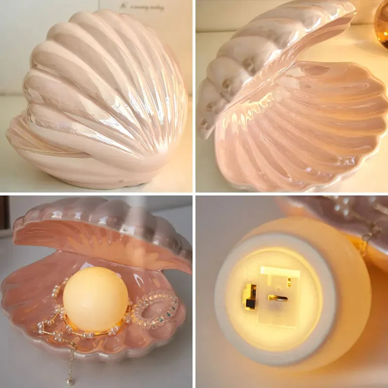 MERMAID SHELL GLOW LAMP & DECOR