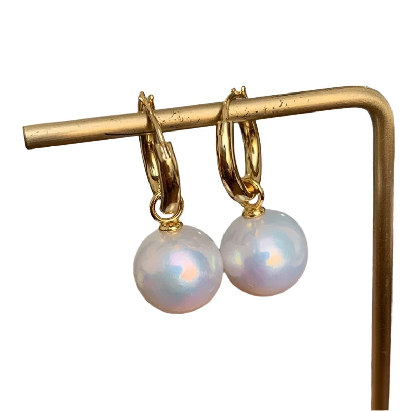TIMELESS ELEGANCE PEARL HOOP EARRINGS