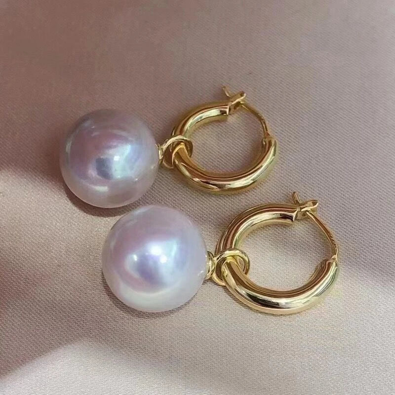 TIMELESS ELEGANCE PEARL HOOP EARRINGS