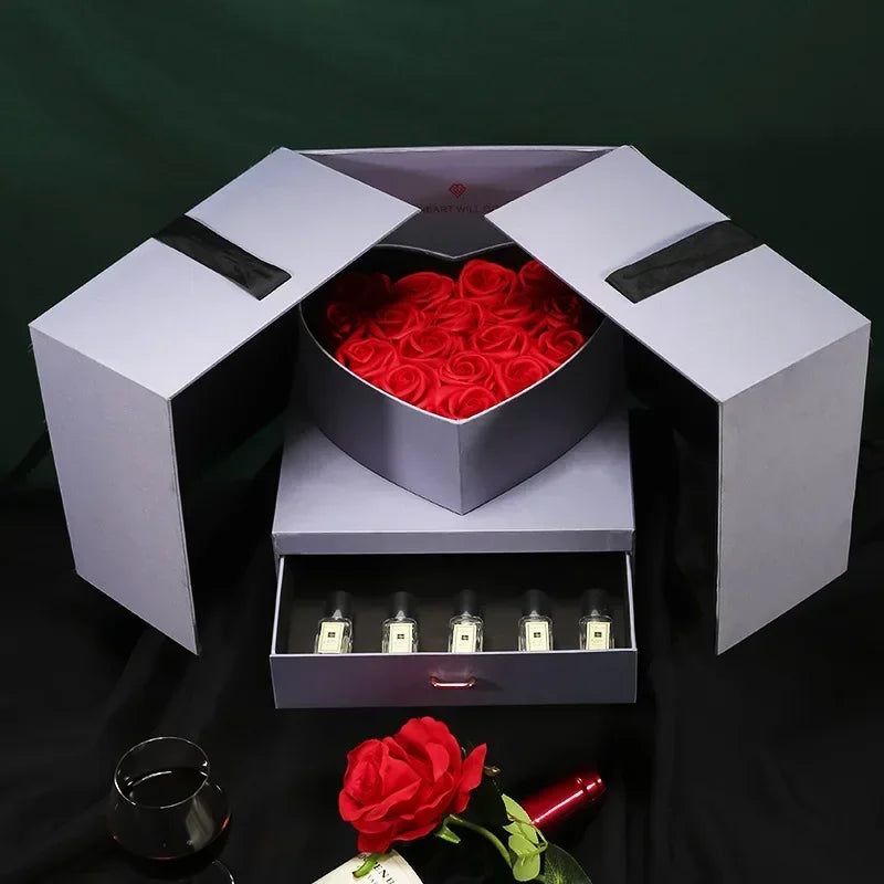 MY HEART WILL GO ON MYSTERY BOX WITH FLOWERS