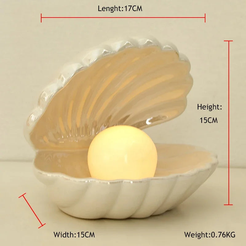 MERMAID SHELL GLOW LAMP & DECOR