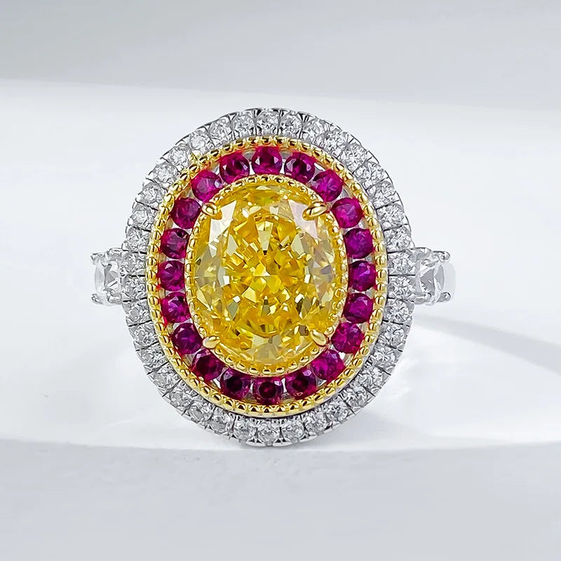 TRICOLOUR COCKTAIL RING