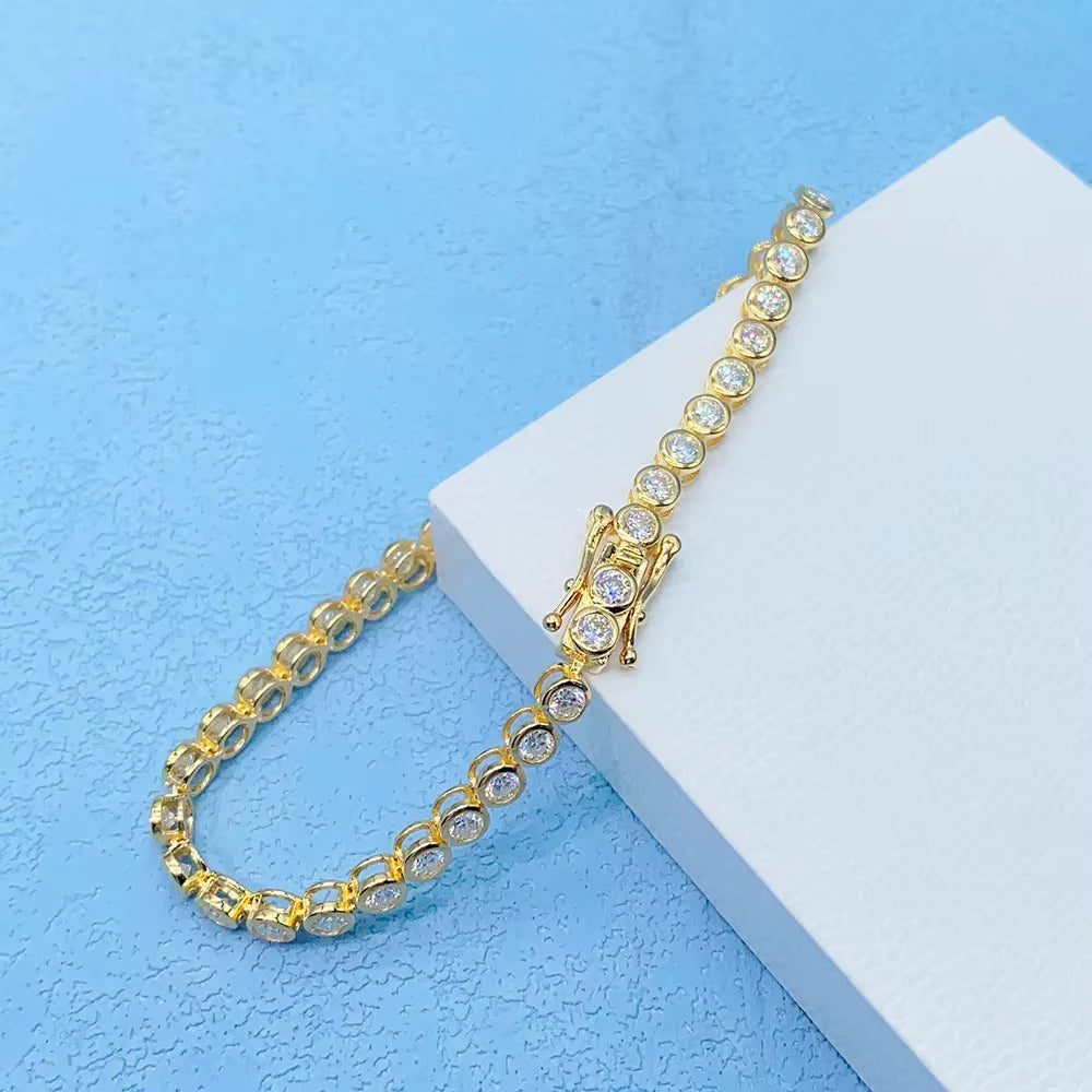 BEZEL PRINCESS TENNIS BRACELET