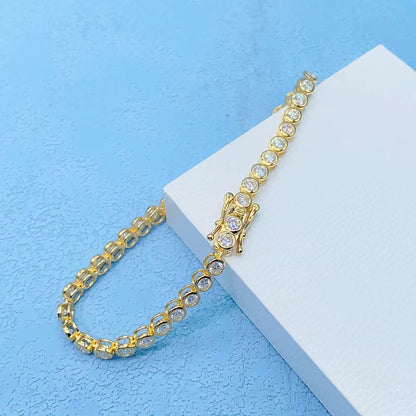 Bezel Moissanite Tennis Bracelet