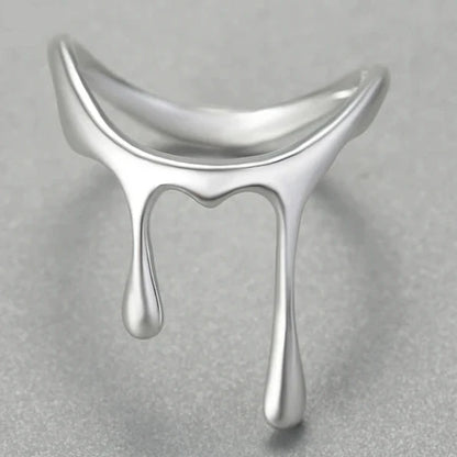 18K Gold-Plated Drop Ring in Sterling Silver