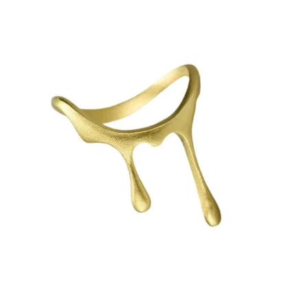 18K Gold-Plated Drop Ring in Sterling Silver