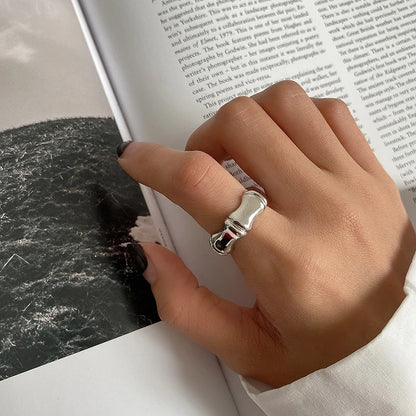 Adjustable Bamboo Sterling Silver Ring by FEROYAL