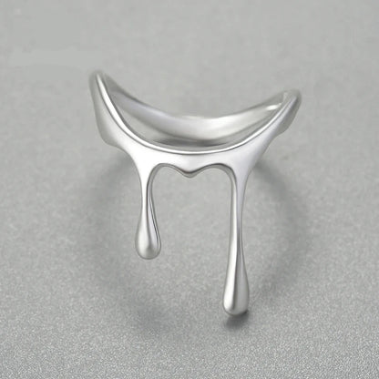 18K Gold-Plated Drop Ring in Sterling Silver