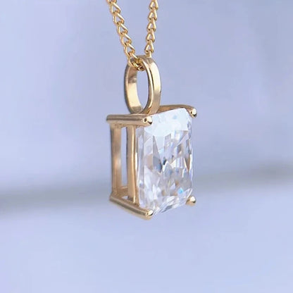 2ct Radiant Moissanite Pendant in 18K Gold