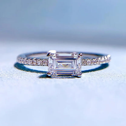 Sterling Silver Emerald Statement Ring