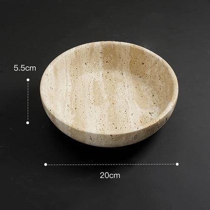 Beige Travertine Decorative Bowl
