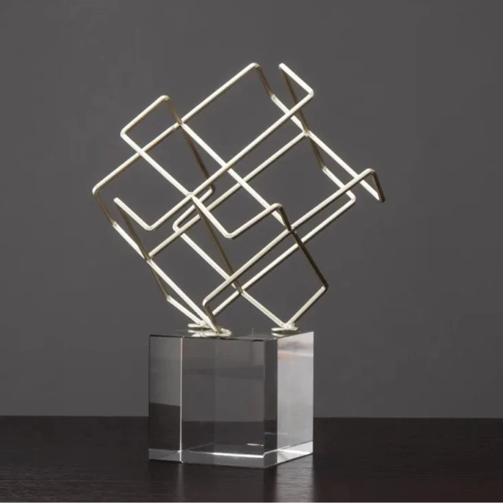 GEOMETRIC ELEGANCE ABSTRACT LUXE SCULPTURE