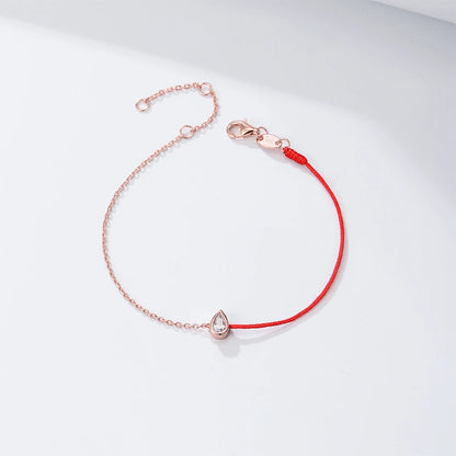 Zircon Cord & Chain Bracelet