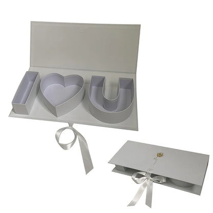 FEROYAL I♥U Flower Gift Box – White detail view