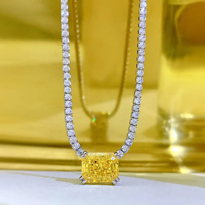 Sterling Silver Zircon Pendant Necklace