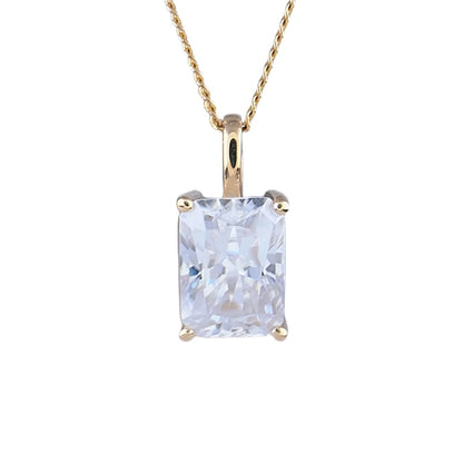 2ct Radiant Moissanite Pendant in 18K Gold