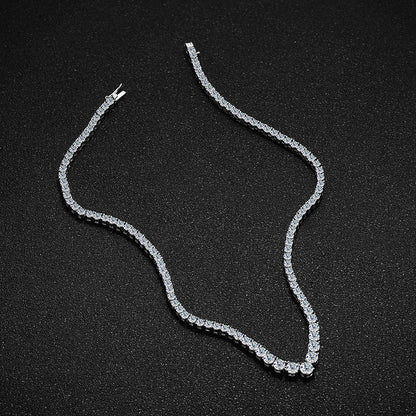 JASMIN V-SHAPED TENNIS NECKLACE