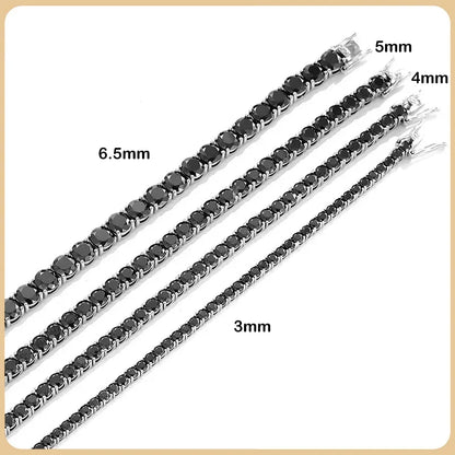 Black Moissanite Rivière Bracelet - 3MM - 0.1CT