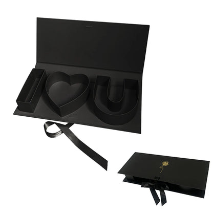 FEROYAL I♥U Flower Gift Box – Black detail view