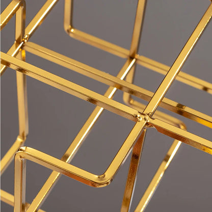 Geometric Elegance Abstract Luxe Sculpture – Silver Square Sculpture