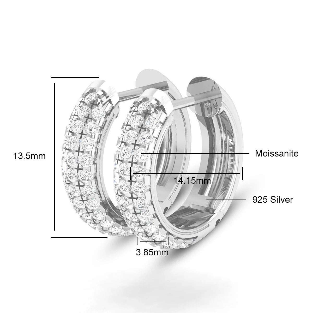 DUCHESS MOISSANITE PAVÉ HOOP