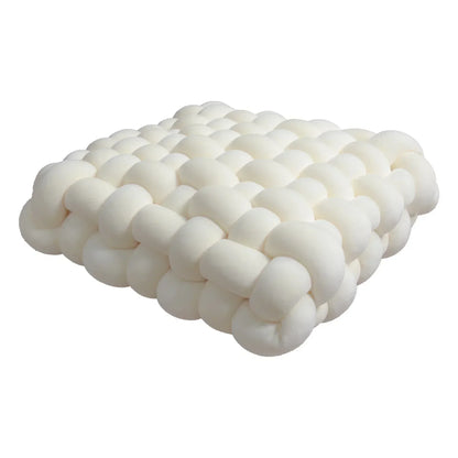 FEROYAL Knot Plush Lux Cushion – White, 40x40x12cm detail view