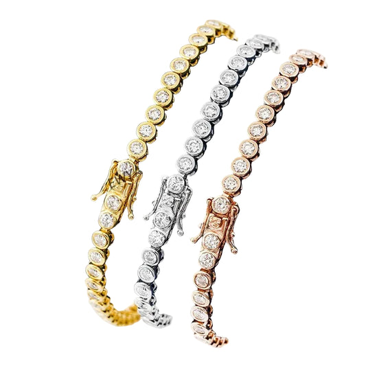 BEZEL PRINCESS TENNIS BRACELET