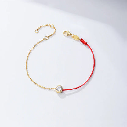 Zircon Cord & Chain Bracelet