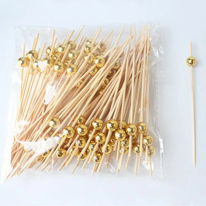 Golden Elegance Cocktail Sticks