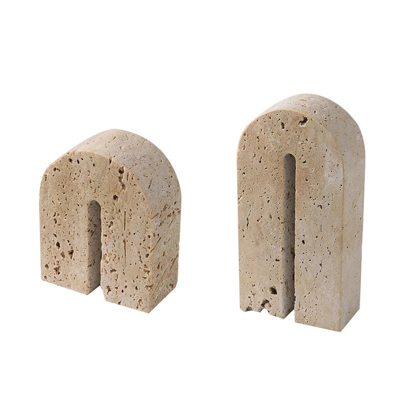 KINGDOM TRAVERTINE BOOKENDS