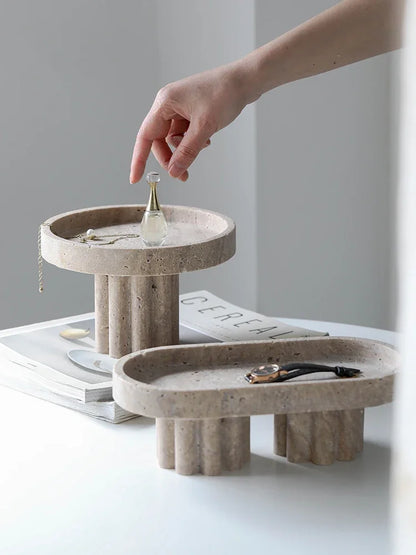 Yellow Travertine Decorative Tray