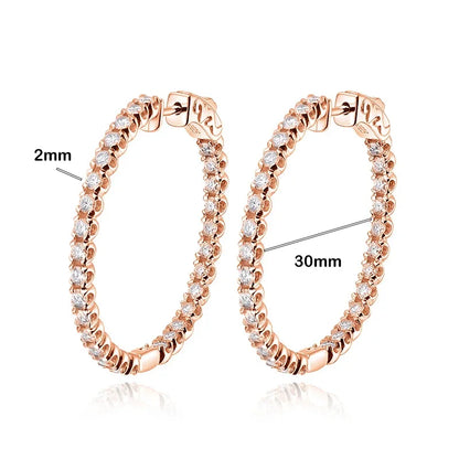 Moissanite Hoop Earrings in Sterling Silver