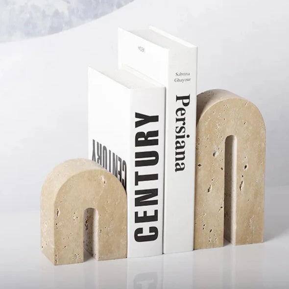 KINGDOM TRAVERTINE BOOKENDS