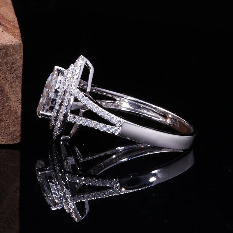 MAJESTY DROP DOUBLE HALO RING