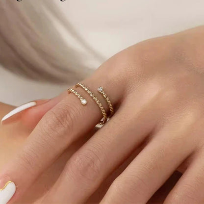 Moissanite Twist Ring in 14K Gold Fill