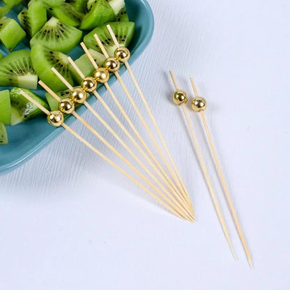Golden Elegance Cocktail Sticks – 100pcs