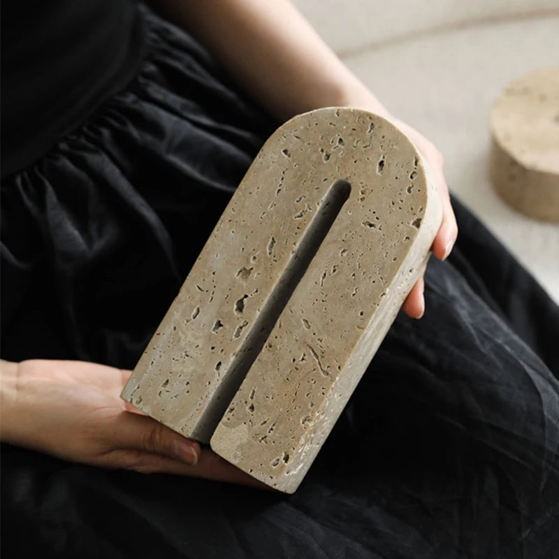 KINGDOM TRAVERTINE BOOKENDS