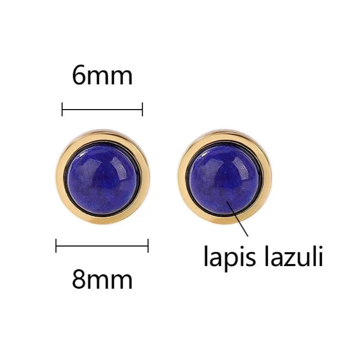 GOLDEN LAPIS LAZULI STUDS