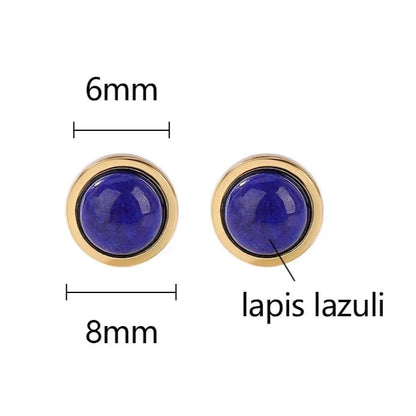 Golden Lapis Lazuli Studs
