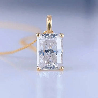 2ct Radiant Moissanite Pendant in 18K Gold