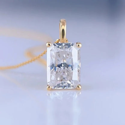 2ct Radiant Moissanite Pendant in 18K Gold