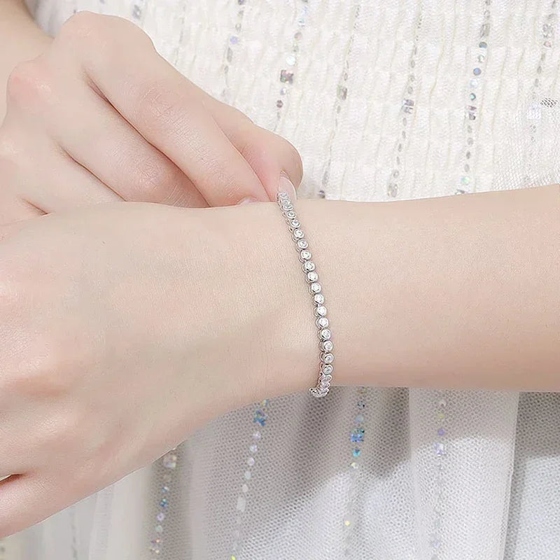 BEZEL PRINCESS TENNIS BRACELET