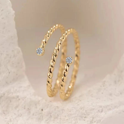 Moissanite Twist Ring in 14K Gold Fill