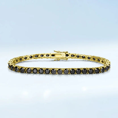 Black Moissanite Rivière Bracelet - 3MM - 0.1CT