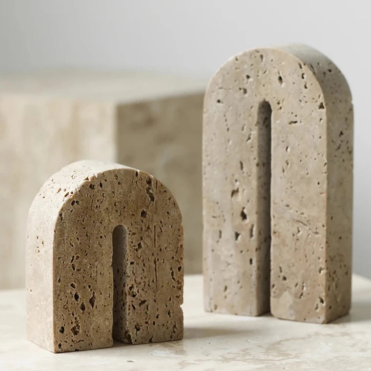 KINGDOM TRAVERTINE BOOKENDS